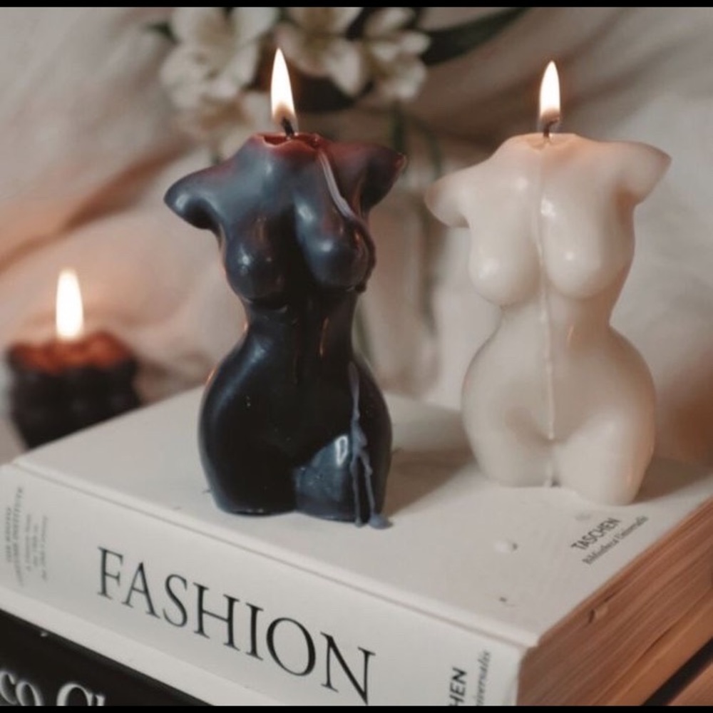 Female silhouette candles